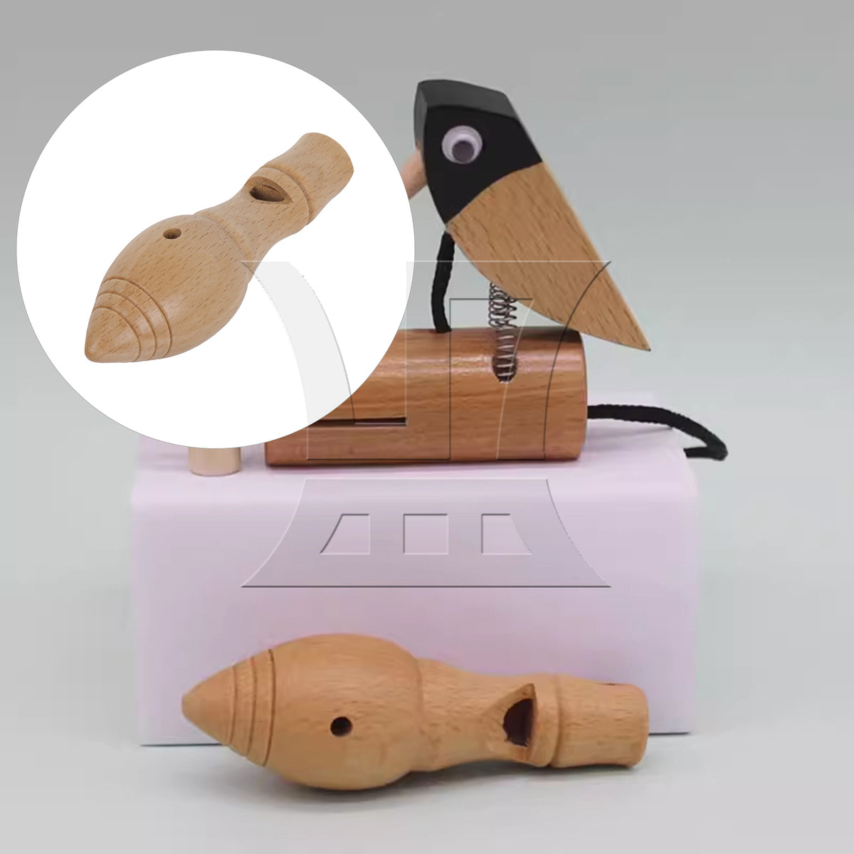 BQLZR 2pcs Orff Early Training Teaching Aids Wooden Bird Caller Whistle Chirping Long Type for Training Tools