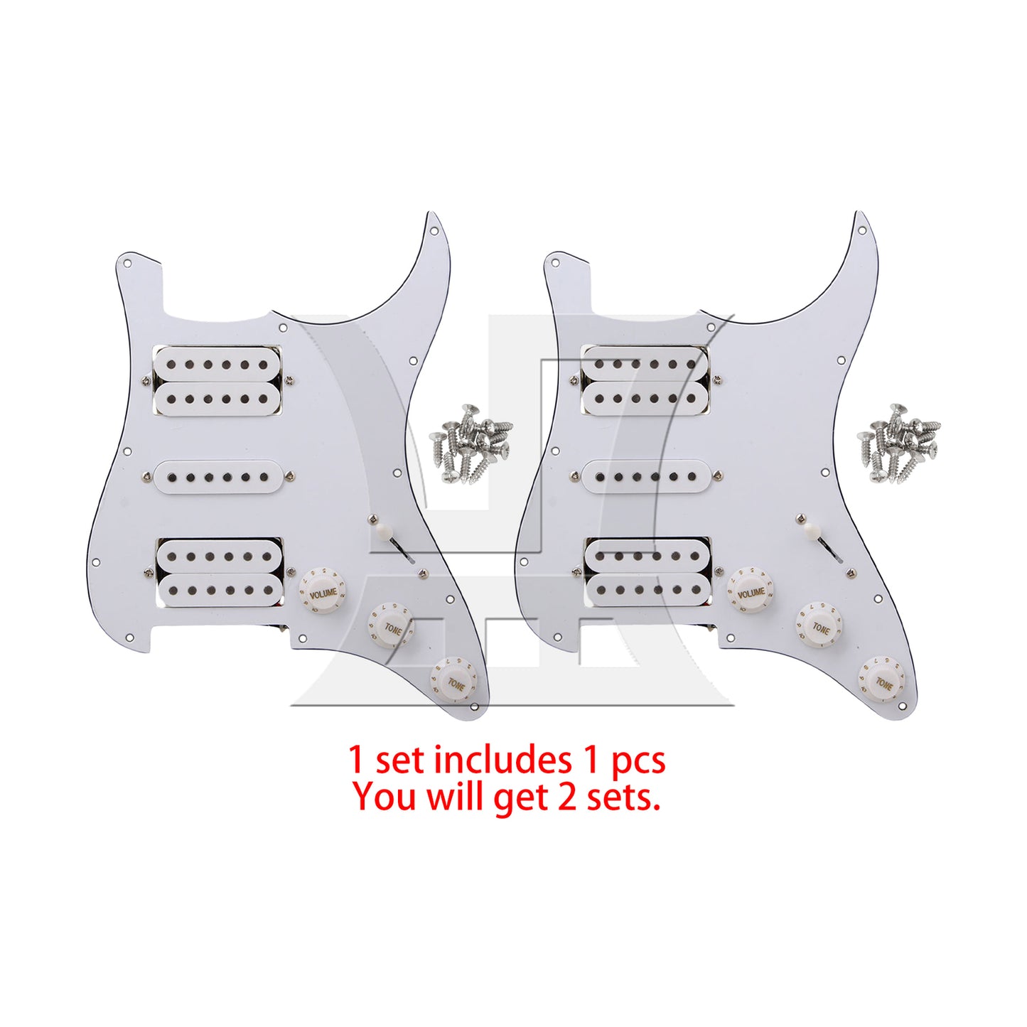 BQLZR HSH 3-Ply Pickguard for Electric Guitar Parts White w/ Screwdriver Screws Set