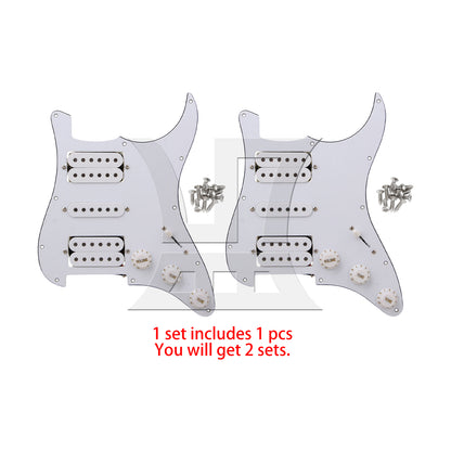 BQLZR Prewired Electric Guitars Pickguard Dual Pickup 3-ply 11.02 x 8.86 Inch White