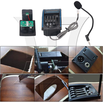 BQLZR 2 Sets RK-4M5-Band EQ with LCD Tuner and Microphone Guitar Replacement Parts