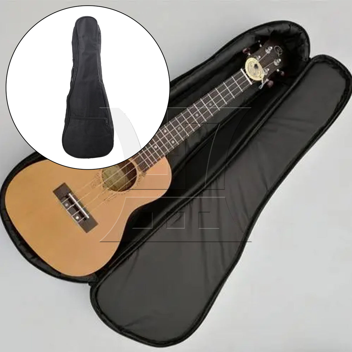 BQLZR 2pcs 23 Inch Foam Padded Ukulele Gig Bag Black Fashionable and Simple