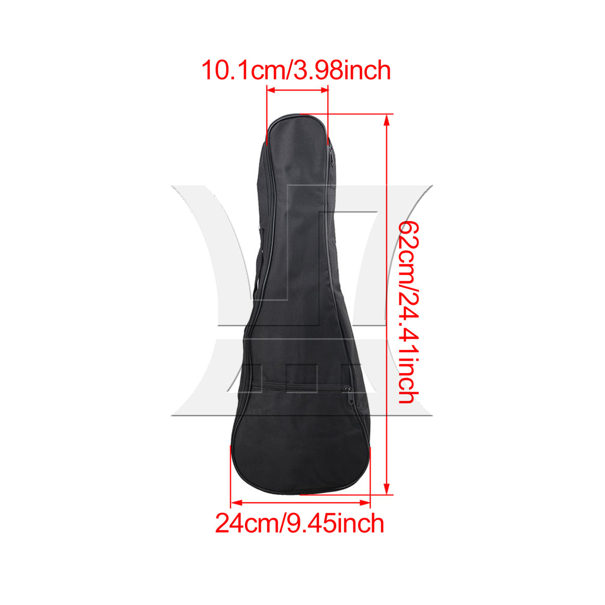 BQLZR 2pcs 23 Inch Foam Padded Ukulele Gig Bag Black Fashionable and Simple