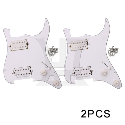BQLZR Prewired Electric Guitars Pickguard Dual Pickup 3-ply 11.02 x 8.86 Inch White
