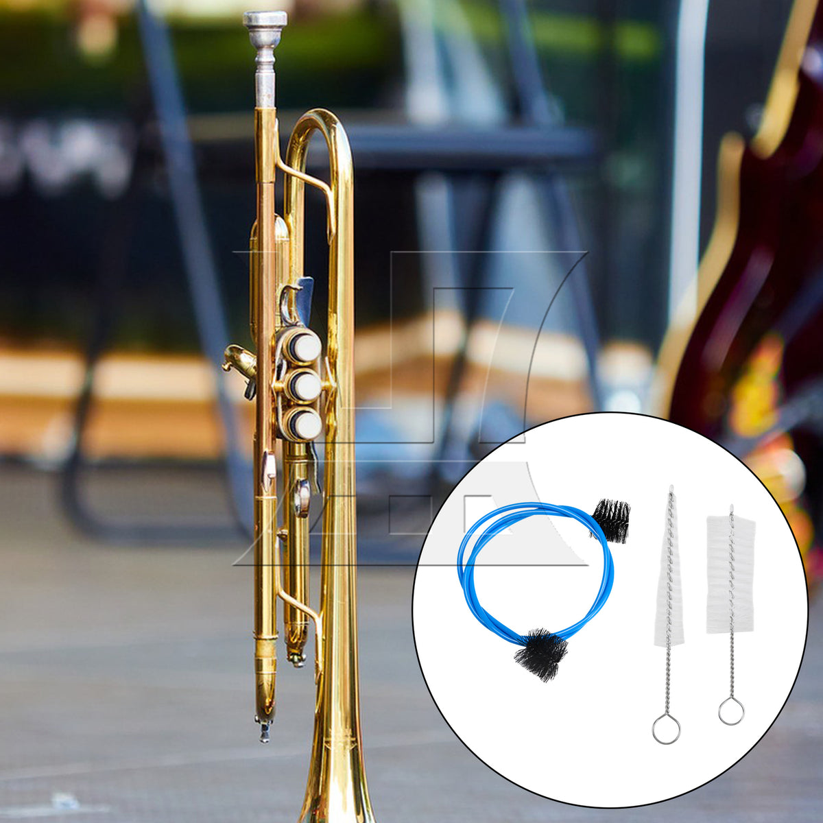 BQLZR 6pcs Trumpet Snake Brush for Trumpet Bends Tubing Accessories Blue