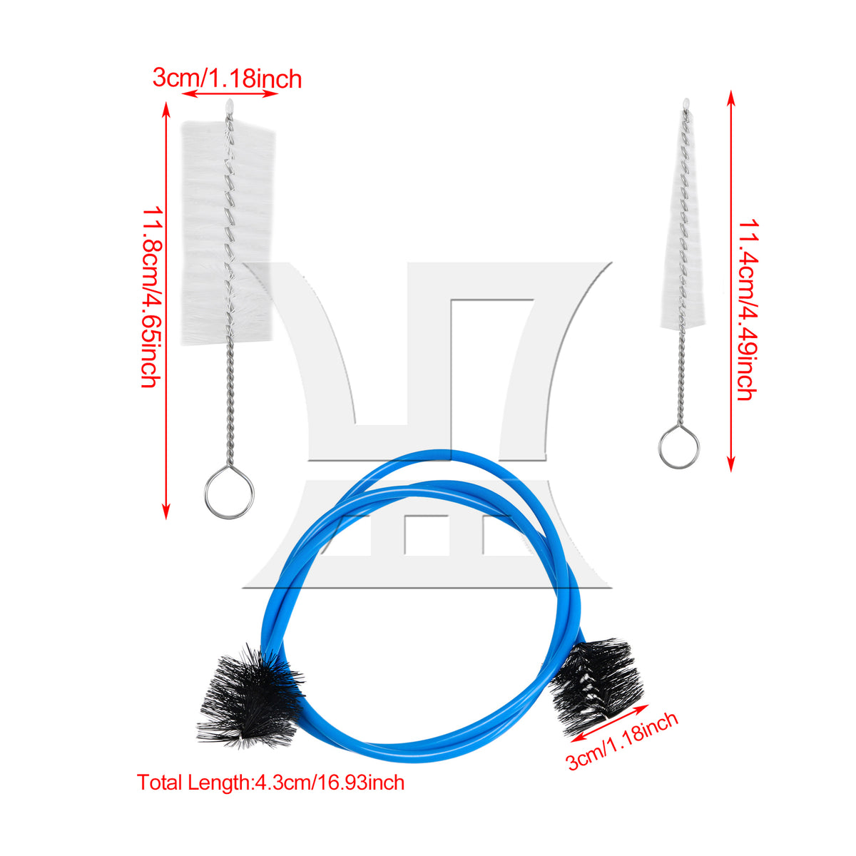 BQLZR 6pcs Trumpet Snake Brush for Trumpet Bends Tubing Accessories Blue