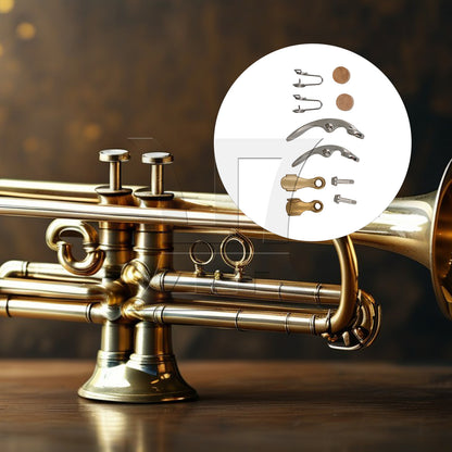 BQLZR 2 Sets Copper Trumpe Key Valve Silver for B Flat Trumpet Accessories