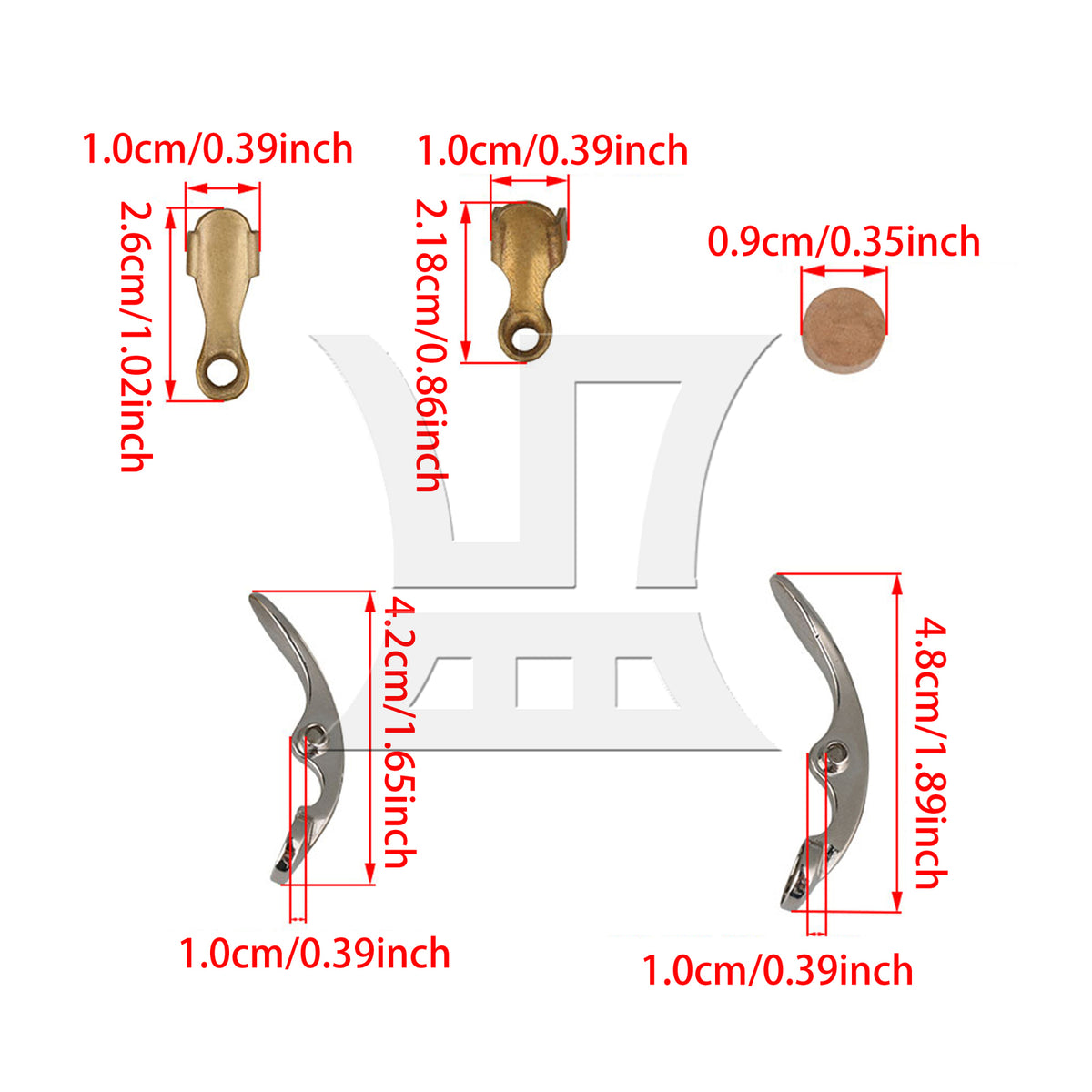 BQLZR 2 Sets Copper Trumpe Key Valve Silver for B Flat Trumpet Accessories