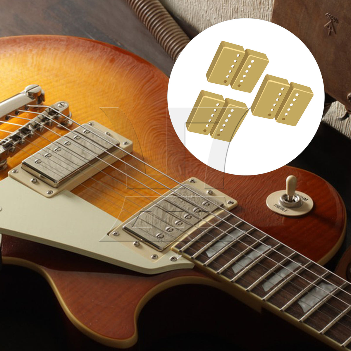 BQLZR 3 sets of gold guitar metal pickup housings