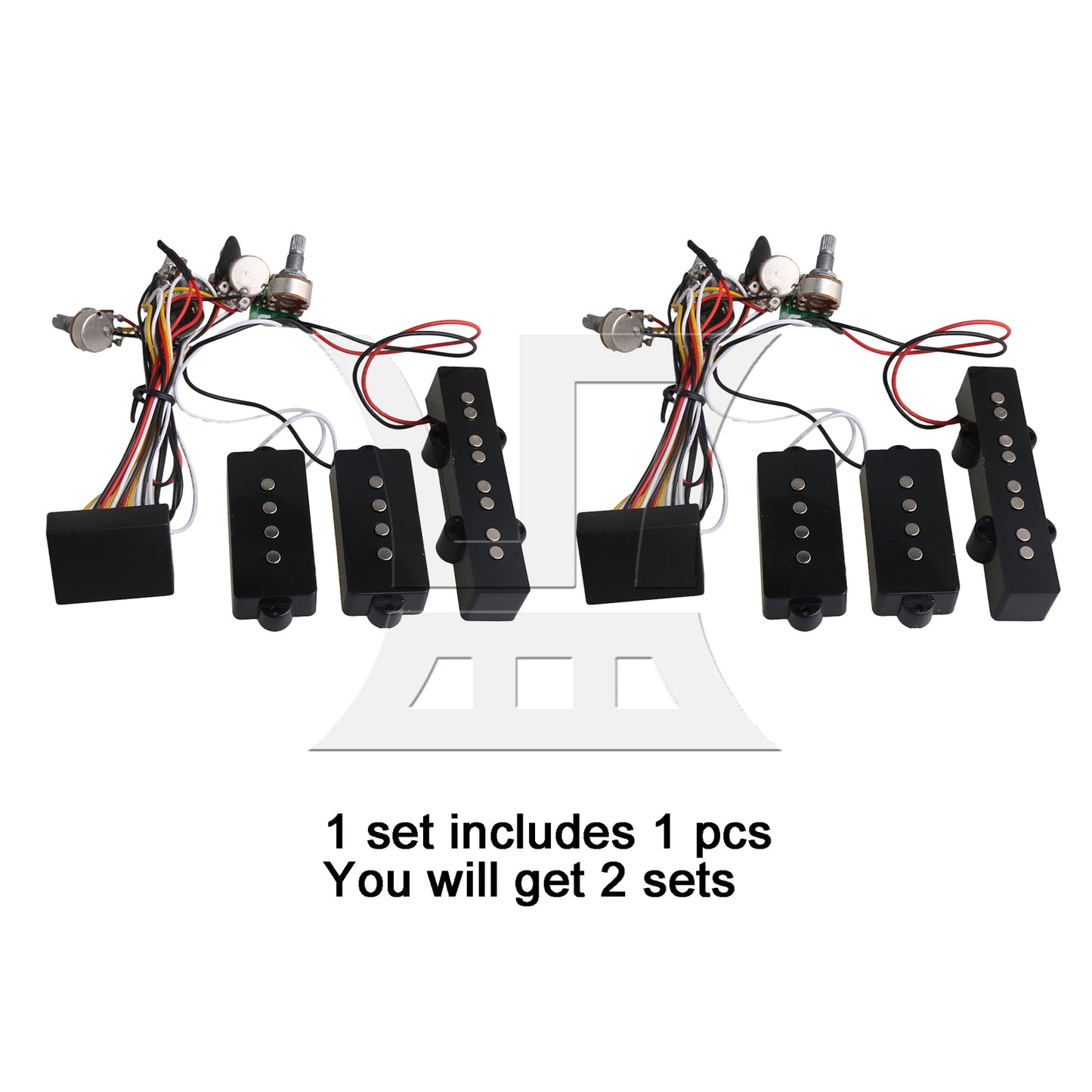 BQLZR 2 sets of guitar bass amplifier circuit+JB/PB pickup combination black