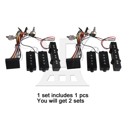 BQLZR 2 sets of guitar bass amplifier circuit+JB/PB pickup combination black