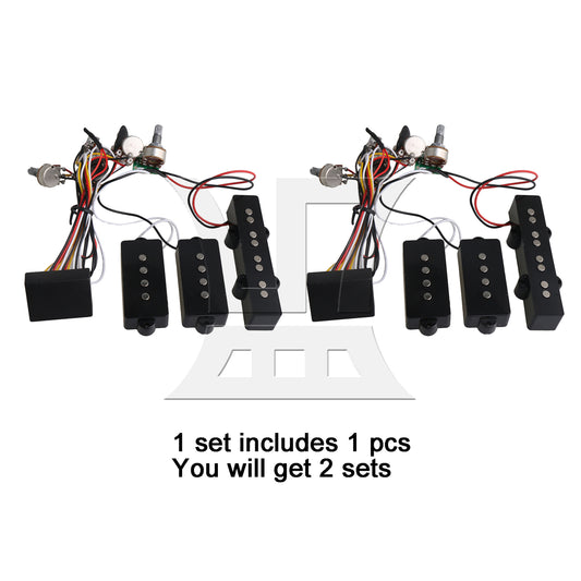 BQLZR 2 sets of guitar bass amplifier circuit+JB/PB pickup combination black