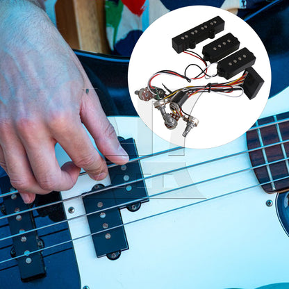 BQLZR 2 sets of guitar bass amplifier circuit+JB/PB pickup combination black