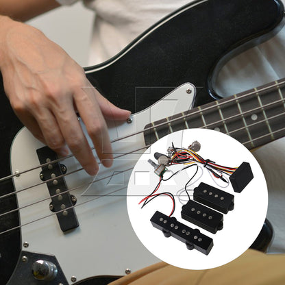 BQLZR 2 sets of guitar bass amplifier circuit+JB/PB pickup combination black