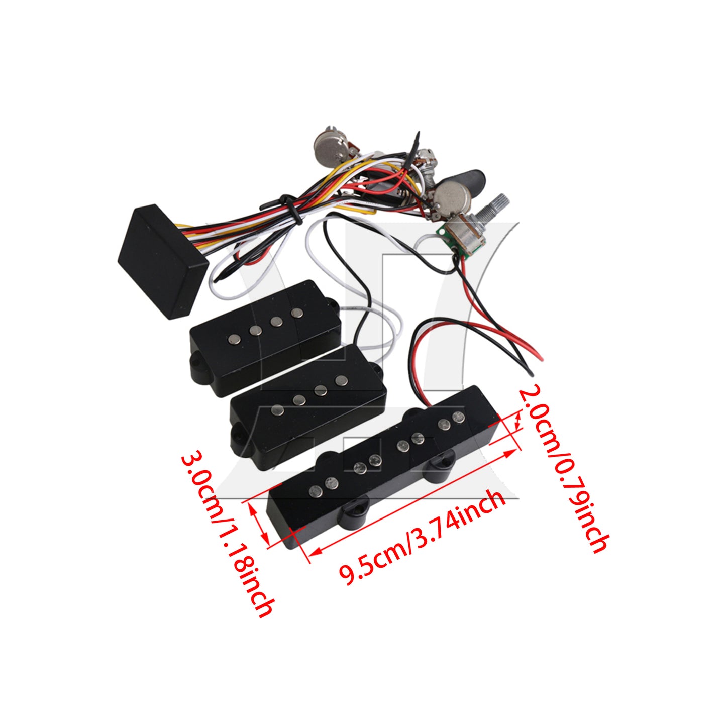 BQLZR 2 sets of guitar bass amplifier circuit+JB/PB pickup combination black