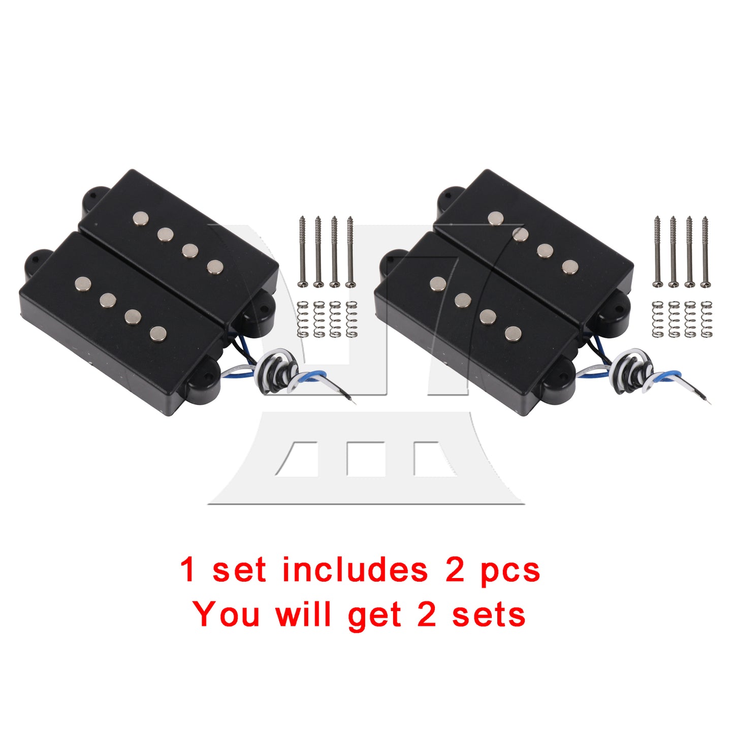 BQLZR 4-String Pickup for Electric Bass Parts w/ Screwdriver Screws Spring