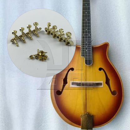 BQLZR 2 Sets Metal Mandolin Turning Peg Gold 2R2L for Handmade Diy Mandolin Making