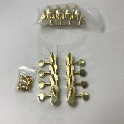 BQLZR 2 Sets Metal Mandolin Turning Peg Gold 2R2L for Handmade Diy Mandolin Making