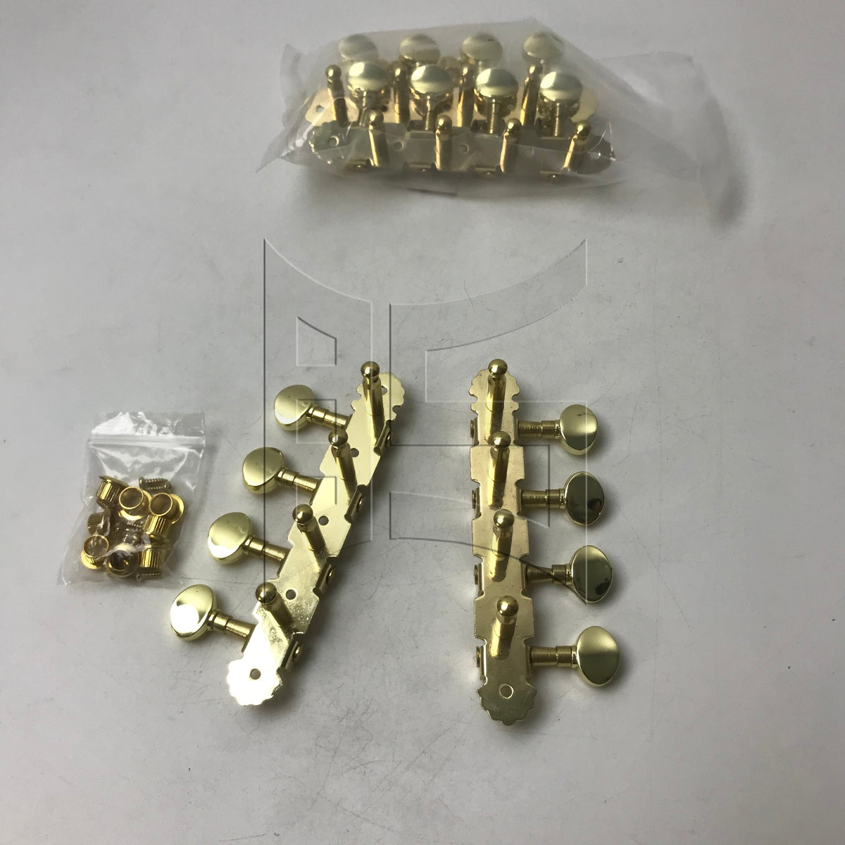 BQLZR 2 Sets Metal Mandolin Turning Peg Gold 2R2L for Handmade Diy Mandolin Making