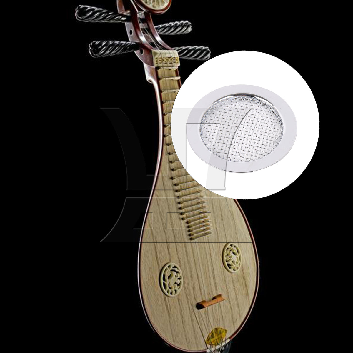 BQLZR 2pcs Zinc Alloy 6 String Dobro Guitar Resonator Screen Sound Hole Cover for Street Performance