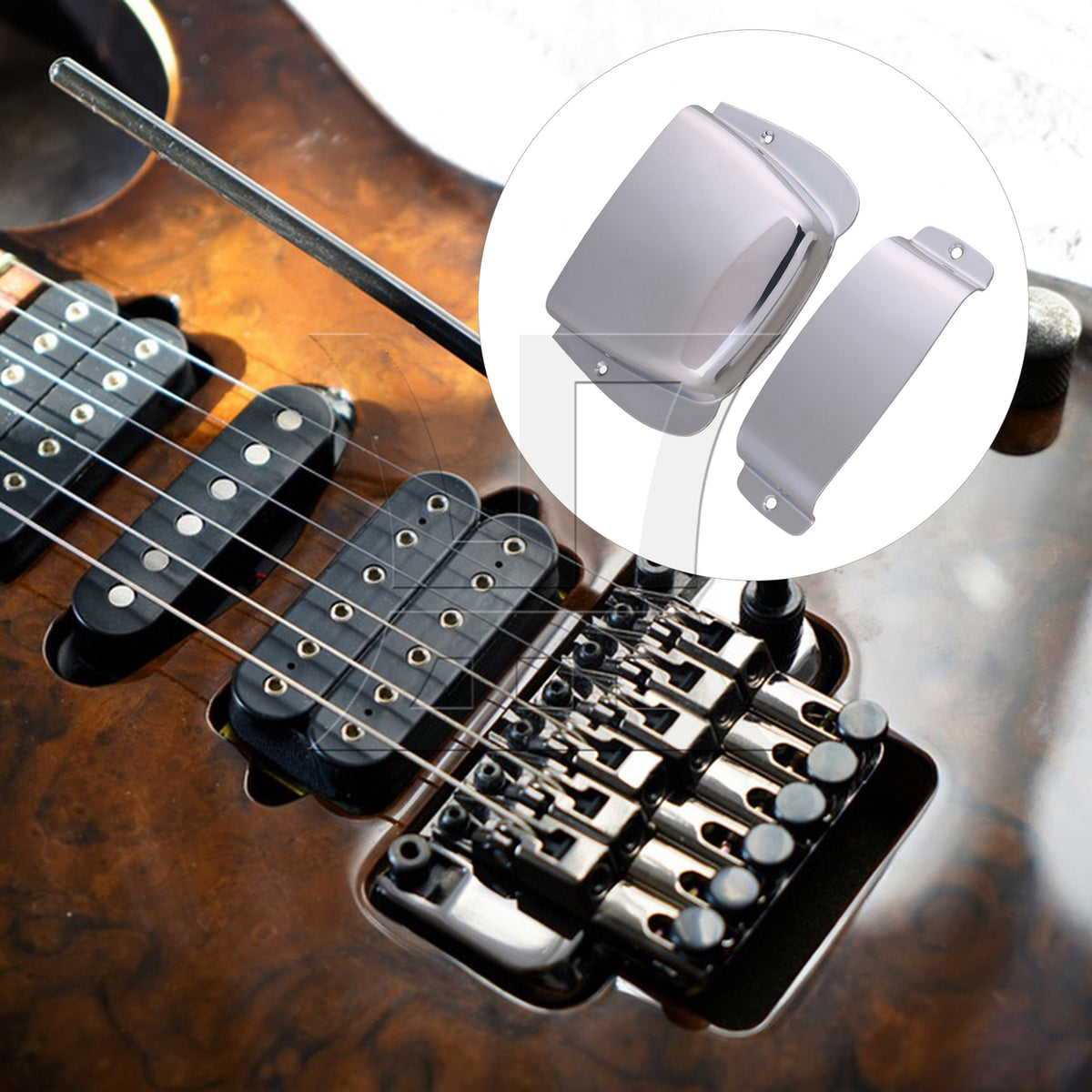 BQLZR 2 Sets Zinc Alloy Bass Electric Guitar Bridge Pickup Cover for Second Hand Bass Guitar Refurbishment