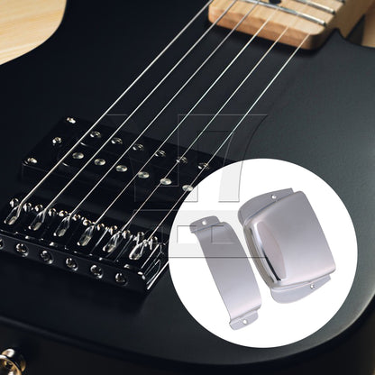 BQLZR 2 Sets Zinc Alloy Bass Electric Guitar Bridge Pickup Cover for Second Hand Bass Guitar Refurbishment