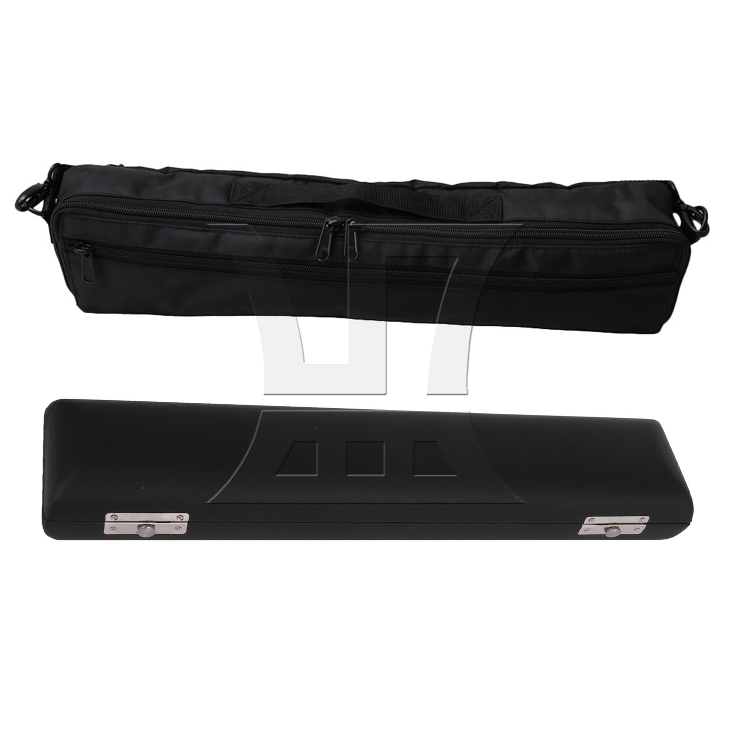BQLZR Canvas Flute Carrying Bag with Silver 22.6cm Flute Mouthpiece Head Joint