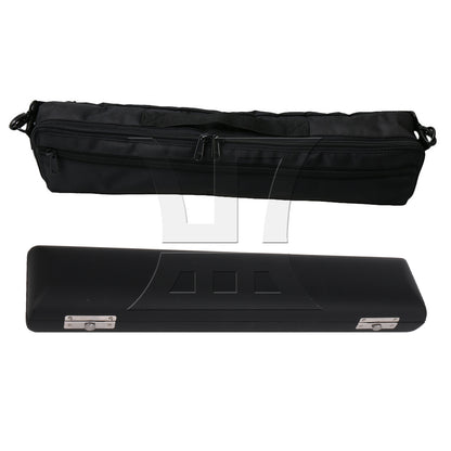 BQLZR Canvas Flute Carrying Bag with Silver 22.6cm Flute Mouthpiece Head Joint