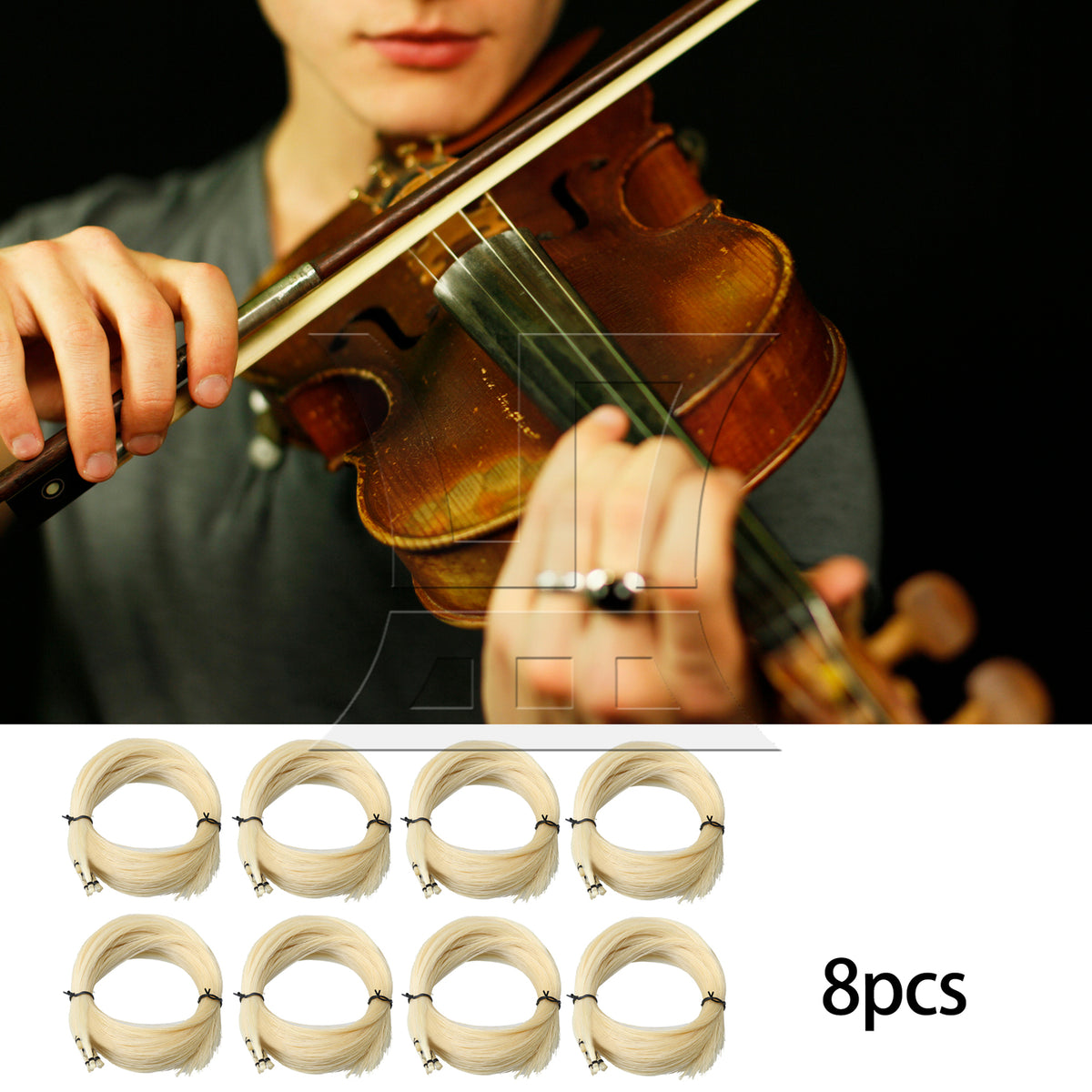 BQLZR 8 Sets Of 40 Pcs Violin Bow Hairs, High-Quality Materials