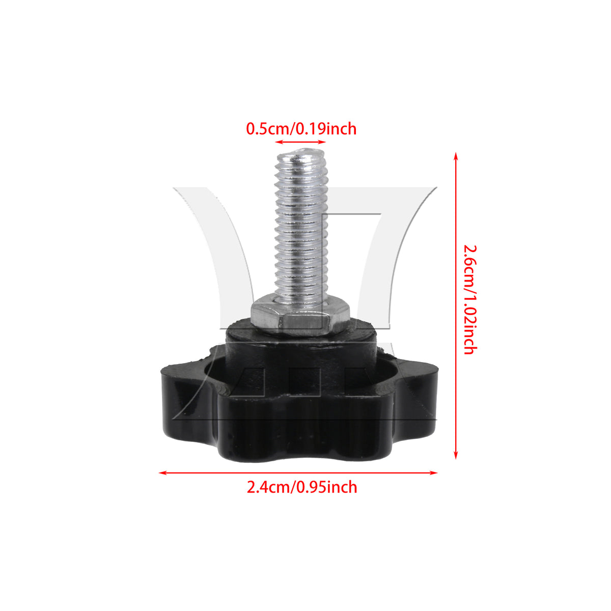 BQLZR  Hex Shaped Metal Clamping Screws Hand Star Knobs with Nuts M5 x 16mm