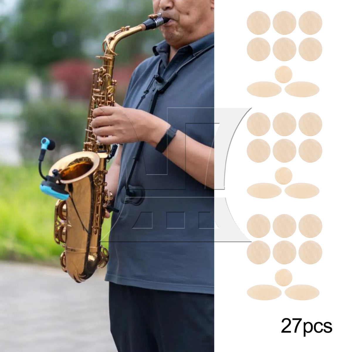 BQLZR Alto Tenor Soprano Saxophone Key Buttons Pearl Round & Oval Inlays Set of 2