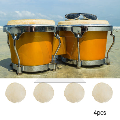 BQLZR 1 Set Of 2 Pieces African Drum Heads 17.72 Inches Beige, Very Thick, With Rotating Punch Pliers 0.2-0.45cm