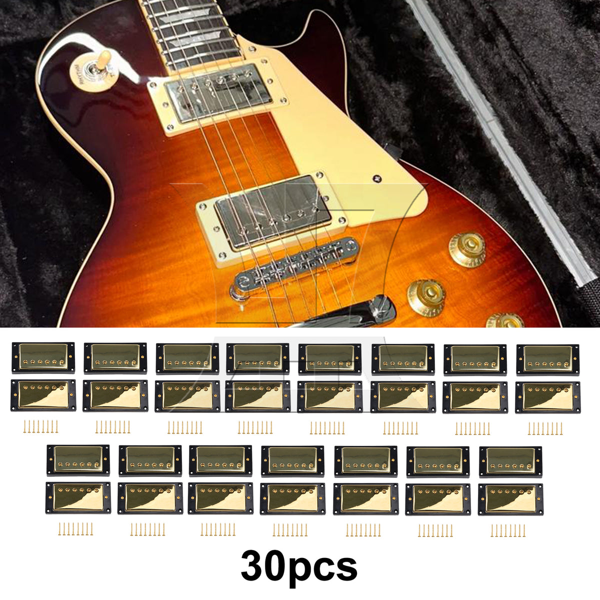 BQLZR 15 Sets Of 30-Piece Guitar Dual-Coil Pickups, High-Quality Material