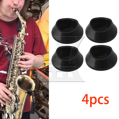 BQLZR 4pcs Saxophone Button, Black, 14mm Inner Diameter, Suitable For High School Bass Saxophone