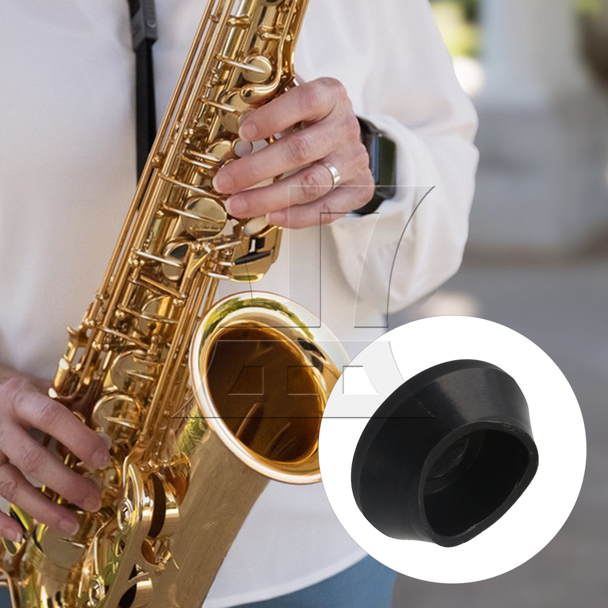 BQLZR 4pcs Saxophone Button, Black, 14mm Inner Diameter, Suitable For High School Bass Saxophone