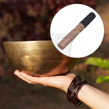 BQLZR 4PCS Tibetan Wooden Singing Bowl Mallet Striker Leather Grip 18x2.6cm