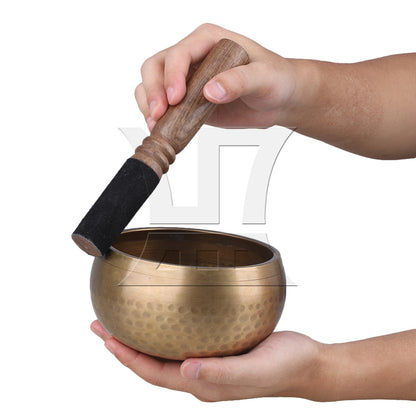 BQLZR 4PCS Tibetan Wooden Singing Bowl Mallet Striker Leather Grip 18x2.6cm