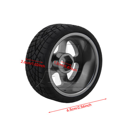 BQLZR 4 x RC1:10 On-Road Car Grey Alloy 5-Spoke Wheel Rim Fish Pattern Rubber Tyre Set