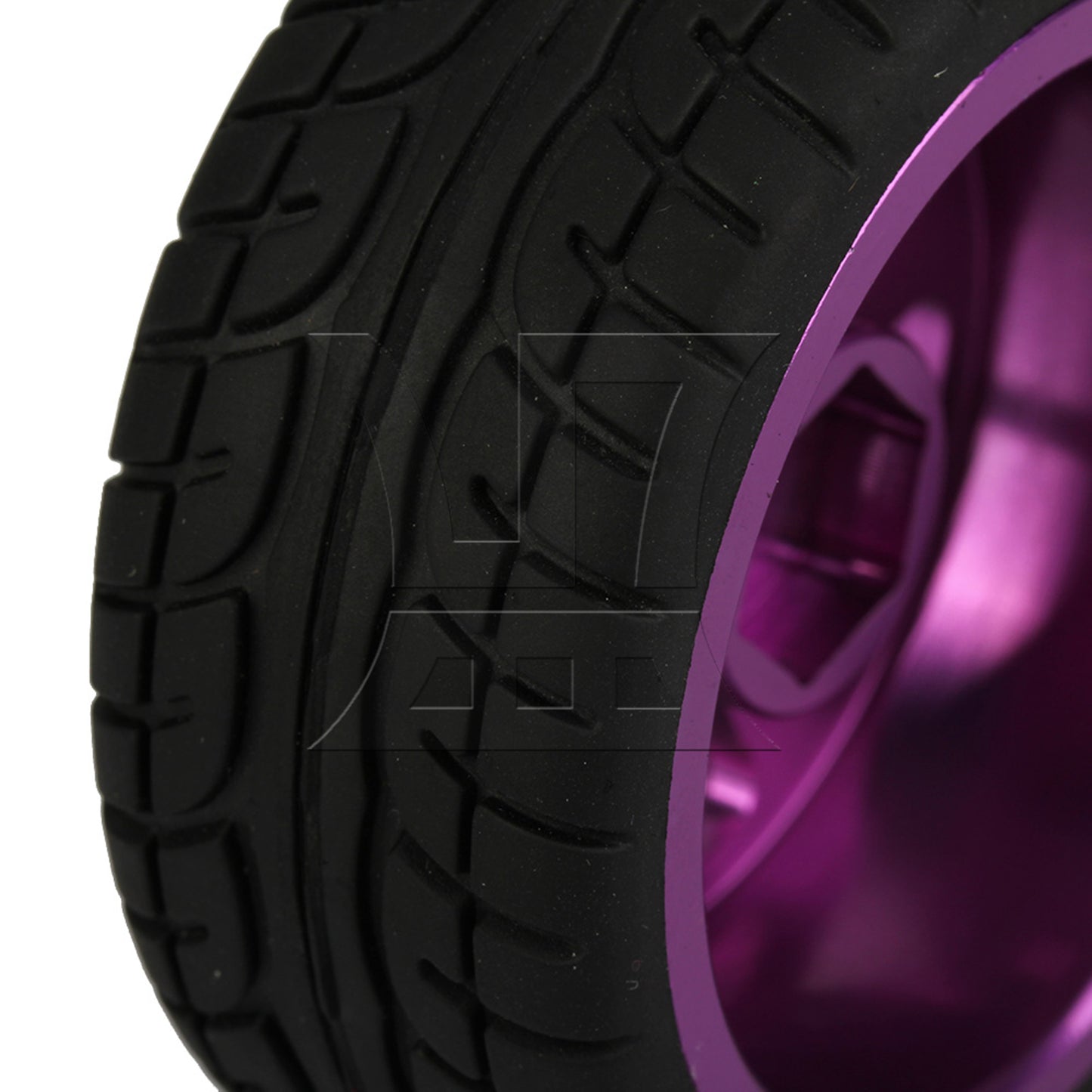 BQLZR  RC1:10 On-Road Car Plastic Drift Tire + Purple Alloy 5-Spokes Wheel Rim