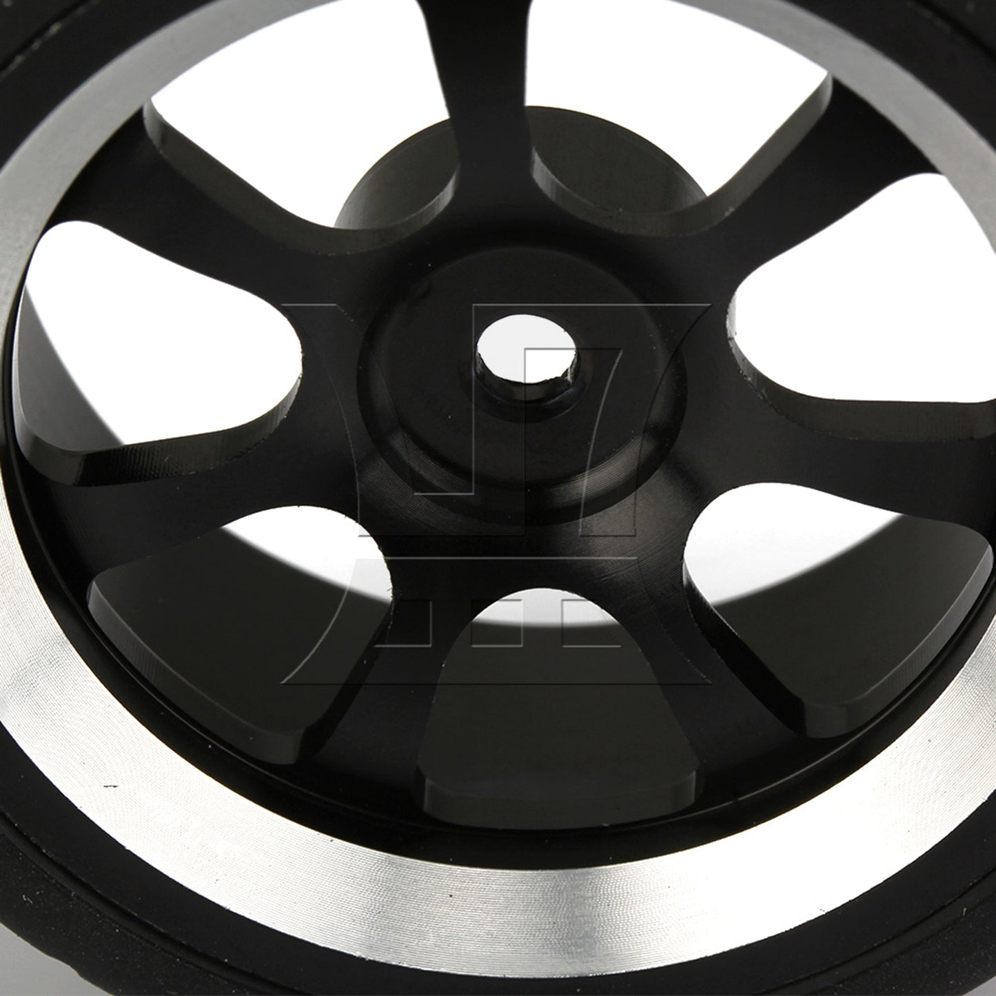 BQLZR 4 x RC 1:10 On-Road Car Plastic Drift Tire Sets & Black Alloy 7-Spoke Wheel Rim