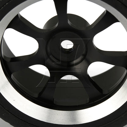 BQLZR 4 x RC 1:10 On-Road Car Plastic Drift Tire Sets & Black Alloy 7-Spoke Wheel Rim