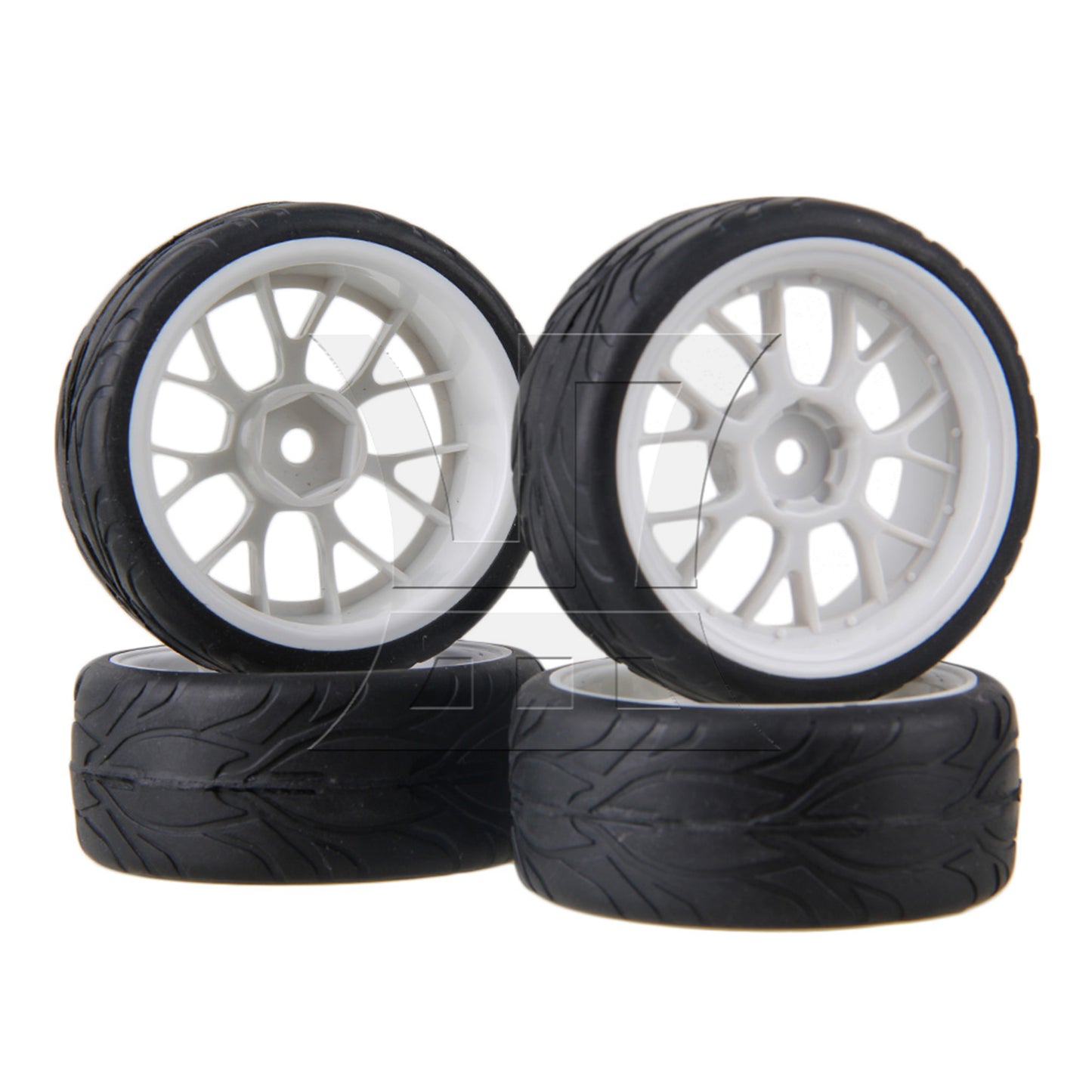 BQLZR RC1:10 On-Road & Drift Car Plastic Y-Type Wheel Rim Drive Hex 52mm Black