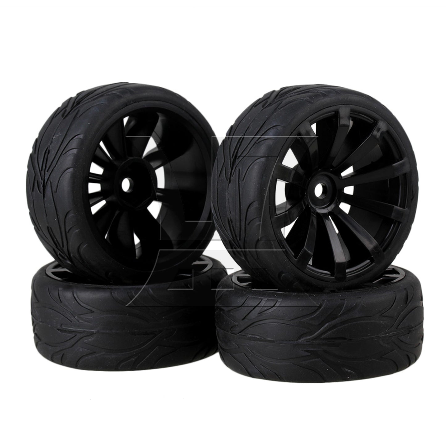 BQLZR RC1:10 On-Road & Drift Car Plastic Y-Type Wheel Rim Drive Hex 52mm Black
