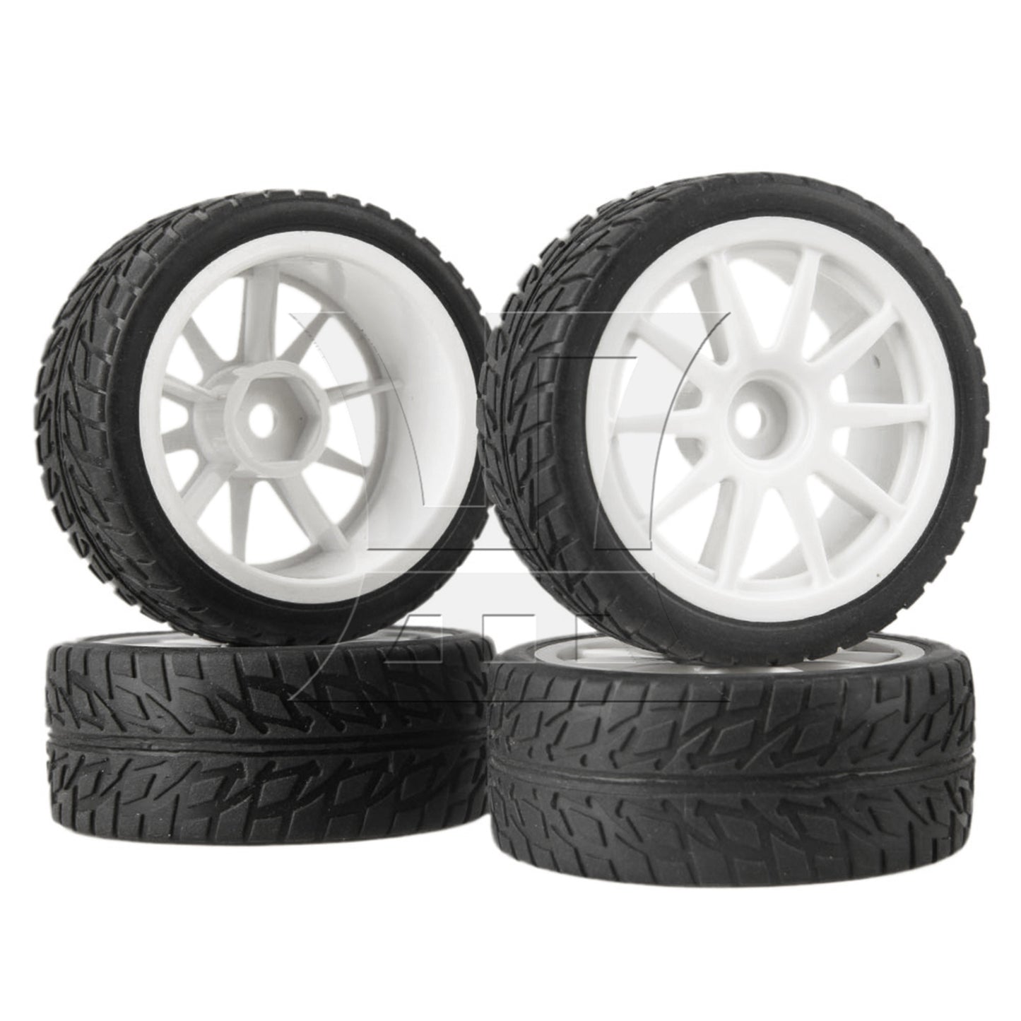 BQLZR White Plastic 10-Spoke Wheel Rims for RC1:10 On-Road Car & Drift Car Set of 4