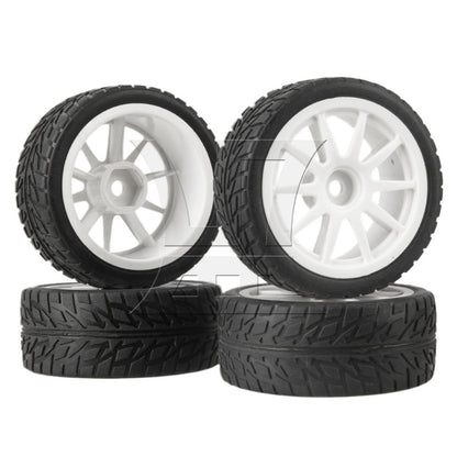 BQLZR White Plastic 10-Spoke Wheel Rims for RC1:10 On-Road Car & Drift Car Set of 4