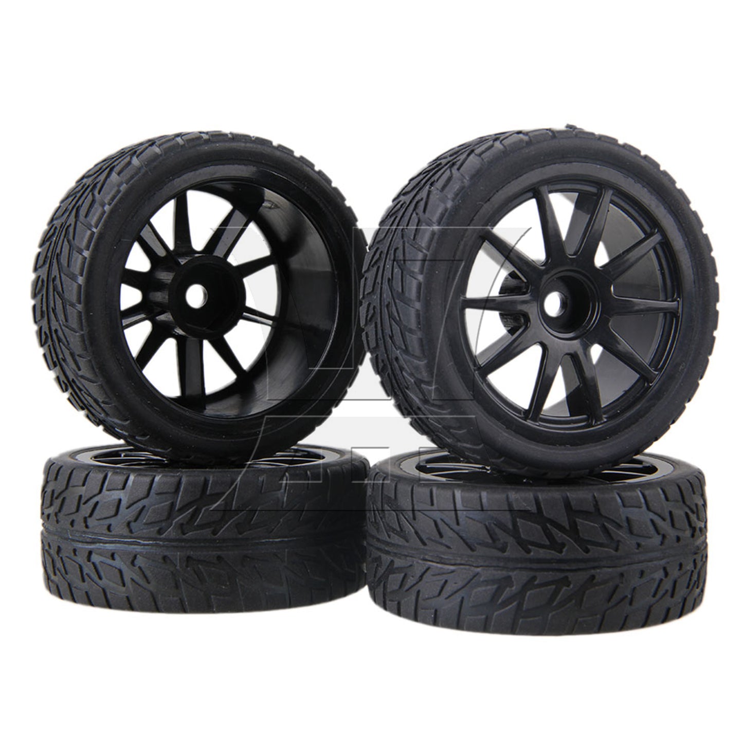 BQLZR  RC 1:10 Rubber Black Tire Tyre for On Road Car 2.56inch OD