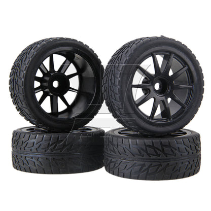 BQLZR  RC 1:10 Rubber Black Tire Tyre for On Road Car 2.56inch OD