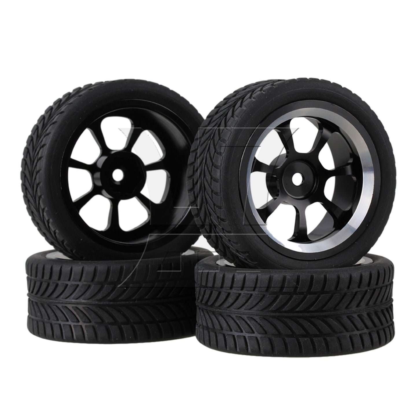 BQLZR Black Rubber Tyre for RC 1:10 On Road Racing Car Model Car Spare Parts Tire