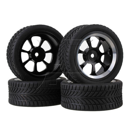 BQLZR Black Rubber Tyre for RC 1:10 On Road Racing Car Model Car Spare Parts Tire