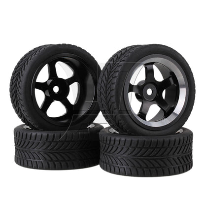 BQLZR Black Rubber Tyre for RC 1:10 On Road Racing Car Model Car Spare Parts Tire