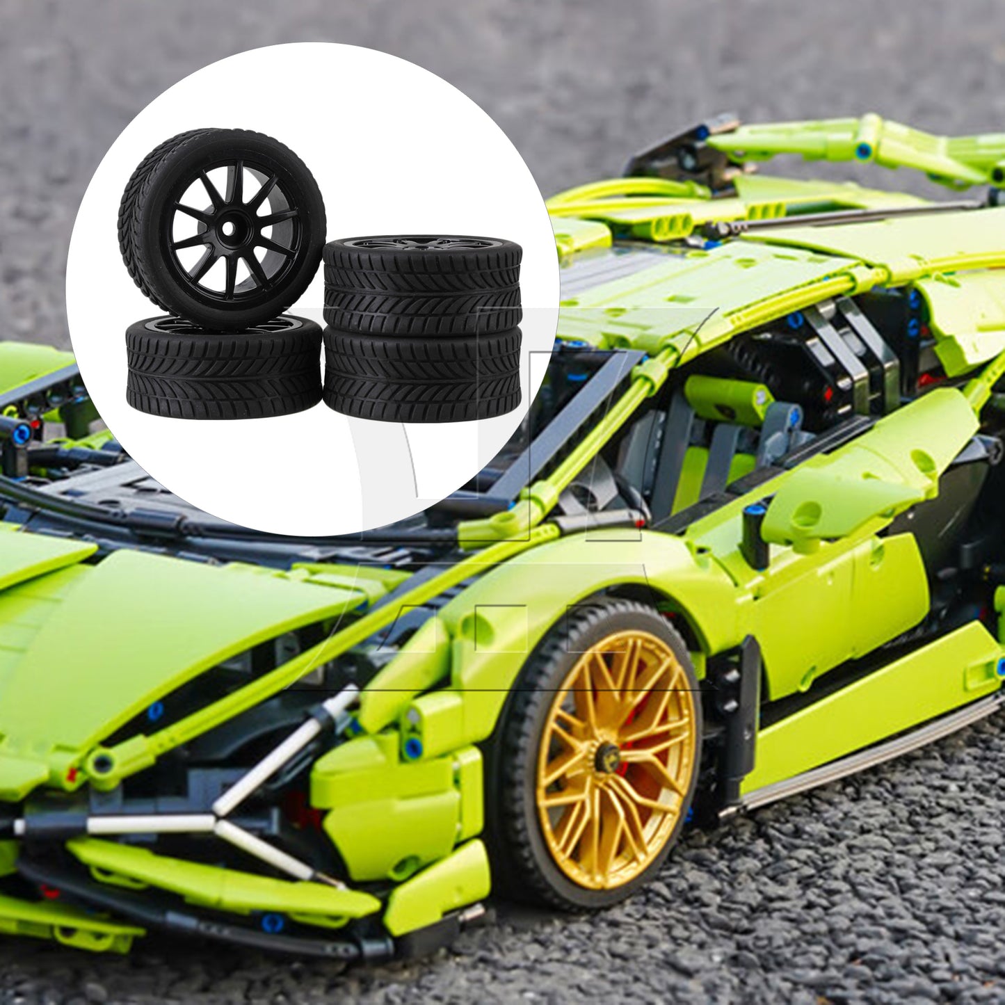 BQLZR  RC 1:10 Rubber Black Tire Tyre for On Road Car 2.56inch OD